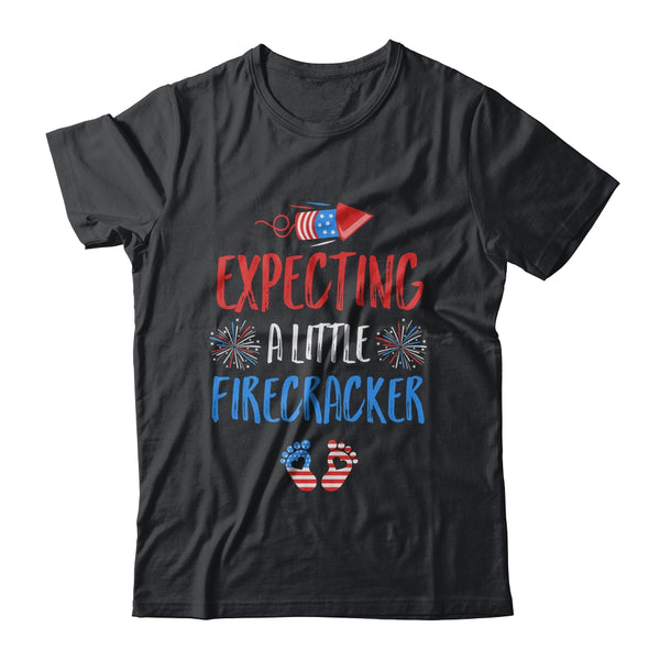 Expecting A Little Firecracker July Of 4th Pregnancy Party Classic T Shirt Black 600x 1.jpg