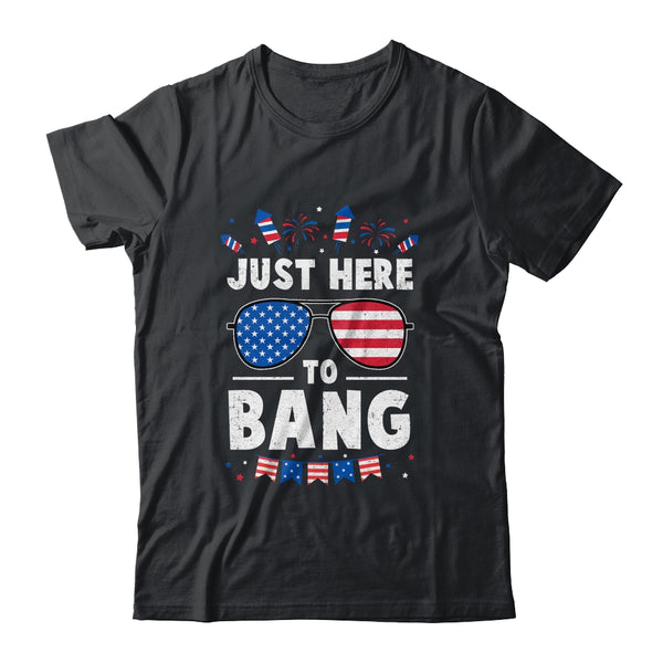 Funny 4th Of July I m Just Here To Bang USA Flag Sunglasses Classic T Shirt Black 600x 1.jpg