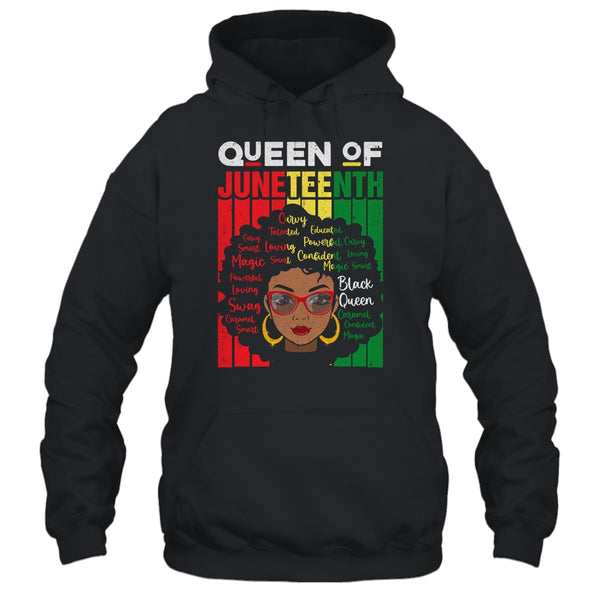 Queen Of Juneteenth Black Girl Magic Melanin Women Girls Pullover Hoodie Black 600x 2.jpg