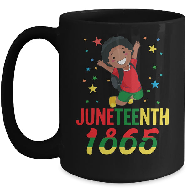 Juneteenth Celebrating 1865 Cute Black Boys Mug 15oz Mug Black 600x 2.jpg