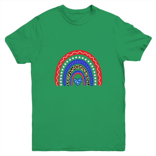 Rainbow Leopard American Flag 4th Of July Kids Boys Girls Youth Youth T Shirt Irish Green 600x 3.jpg