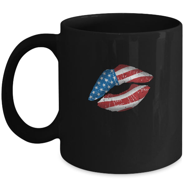 Vintage American Flag Lips 4th Of July Patriotic USA Mug 11oz Mug Black 600x.jpg