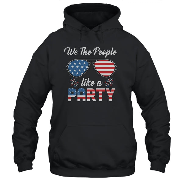 4th Of July We The People Like To Party Funny Patriotic Pullover Hoodie Black 600x 2.jpg
