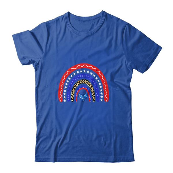 Rainbow Leopard American Flag 4th Of July For Women Girl Classic T Shirt Royal 600x 2.jpg