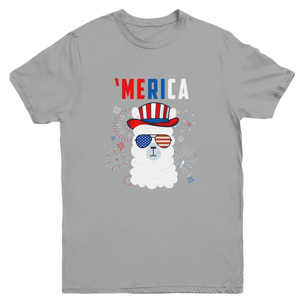 USA Patriotic American Llama July 4th Alpaca Youth Youth T Shirt Sport Grey 600x 1.jpg