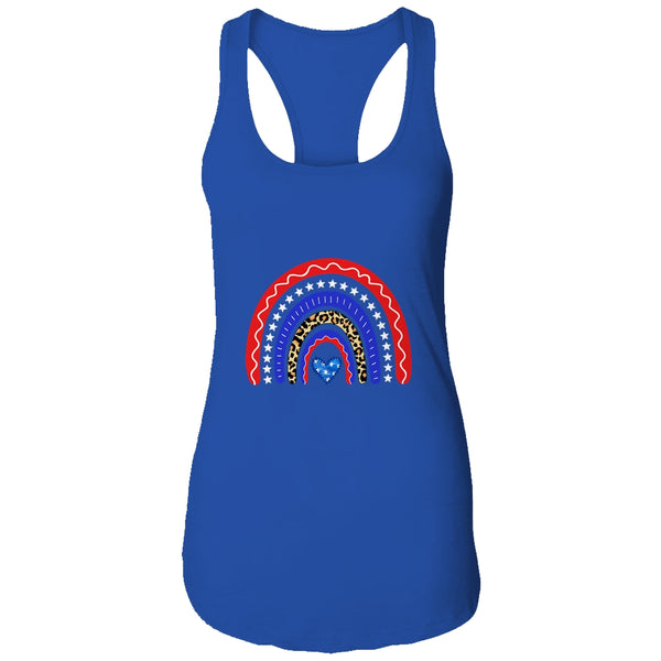 Rainbow Leopard American Flag 4th Of July For Women Girl Women s Ideal Racerback Tank Royal 600x 3.jpg