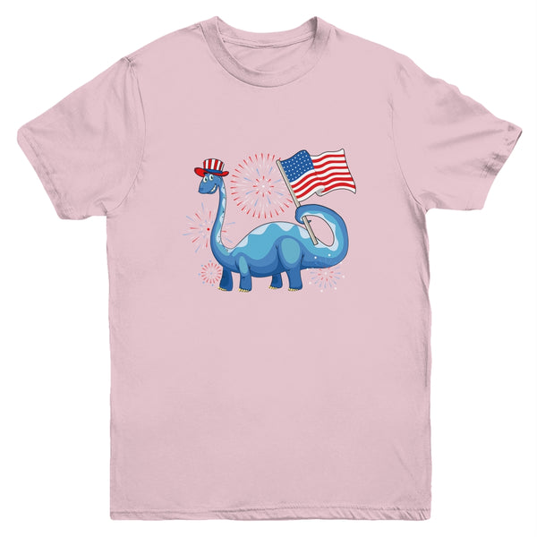 T Rex American Flag 4th Of July Funny Dinosaur Boys Kids Youth Youth T Shirt Light Pink 600x 2.jpg