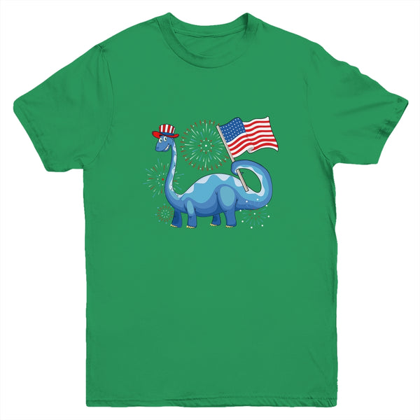 T Rex American Flag 4th Of July Funny Dinosaur Boys Kids Youth Youth T Shirt Irish Green 600x 2.jpg