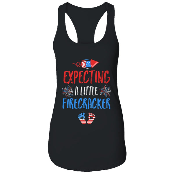 Expecting A Little Firecracker July Of 4th Pregnancy Party Women s Ideal Racerback Tank Black 600x 4.jpg