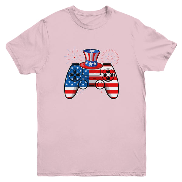 Video Game 4th Of July Gaming Funny Boys Kids Teens Gamer Youth Youth T Shirt Light Pink 600x 9.jpg