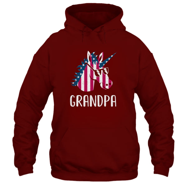 Patriotic Grandpa Unicorn Americorn 4Th Of July Pullover Hoodie Maroon 600x 3.jpg